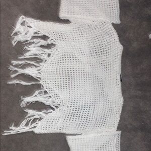 White Fringe Knit Top